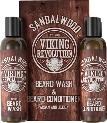 Viking Revolution - Beard Shampoo And Conditioner - Natural Beard Wash & Beard