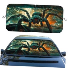 Car Windshield Sunshades Giant Spider Breaking Through 59"L x 31.5"W Horror
