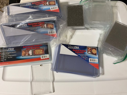Assorted Hard Plastic Cases Sports Cards TCG Snap Shut Large Booklet Lot