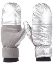 Isotoner Signature Sleek Heat Flip Touchscreen Mittens Women's L/XL Silver