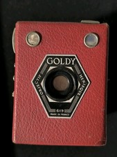 Goldy appareil photo box 6x9 rouge Made in France objectif Goldy viseur intégré