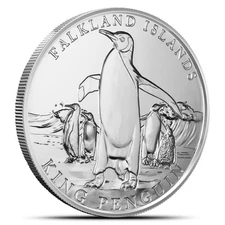 2025 1 oz Falkland Islands Silver King Penguin Coin (BU)