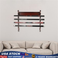Brown Pool Stick Holder, 6 Pool Cue Rack Wall Mount Table Equipment Accessories