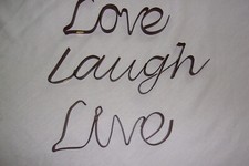 Rustic Metal Cutout Cursive Letters Words LOVE LAUGH LIVE Wall Hanging Art Sign