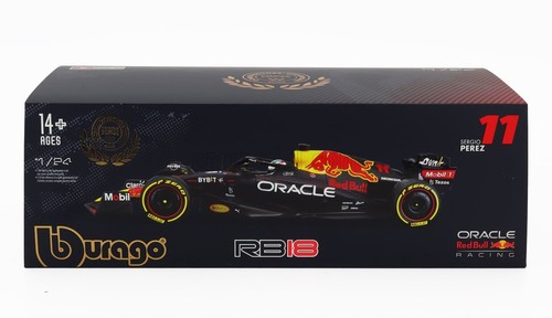 MODELLINO AUTO STATICO BURAGO RED BULL F1 RB18 PEREZ 2022 CON VETRINA 1/24 - Foto 5 di 8