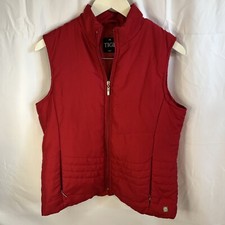 Tigi Womens Red Padded Gilet Jacket Size 10/12