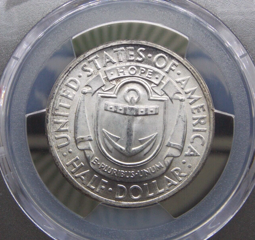 1936 "D" Commemorative *RHODE ISLAND* Half Dollar 50c PCGS MS66 #022 Gem ECC&C - Picture 2 of 5