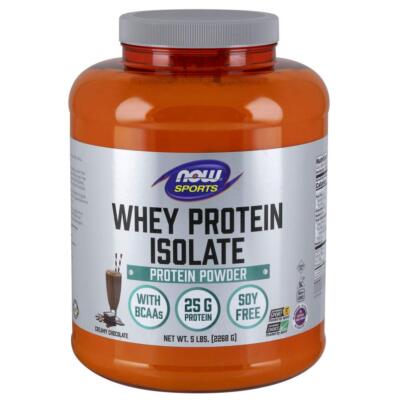 NOW Sports Whey Protein Isolate 5lb Dutch Chocolate 25g Protein Powder