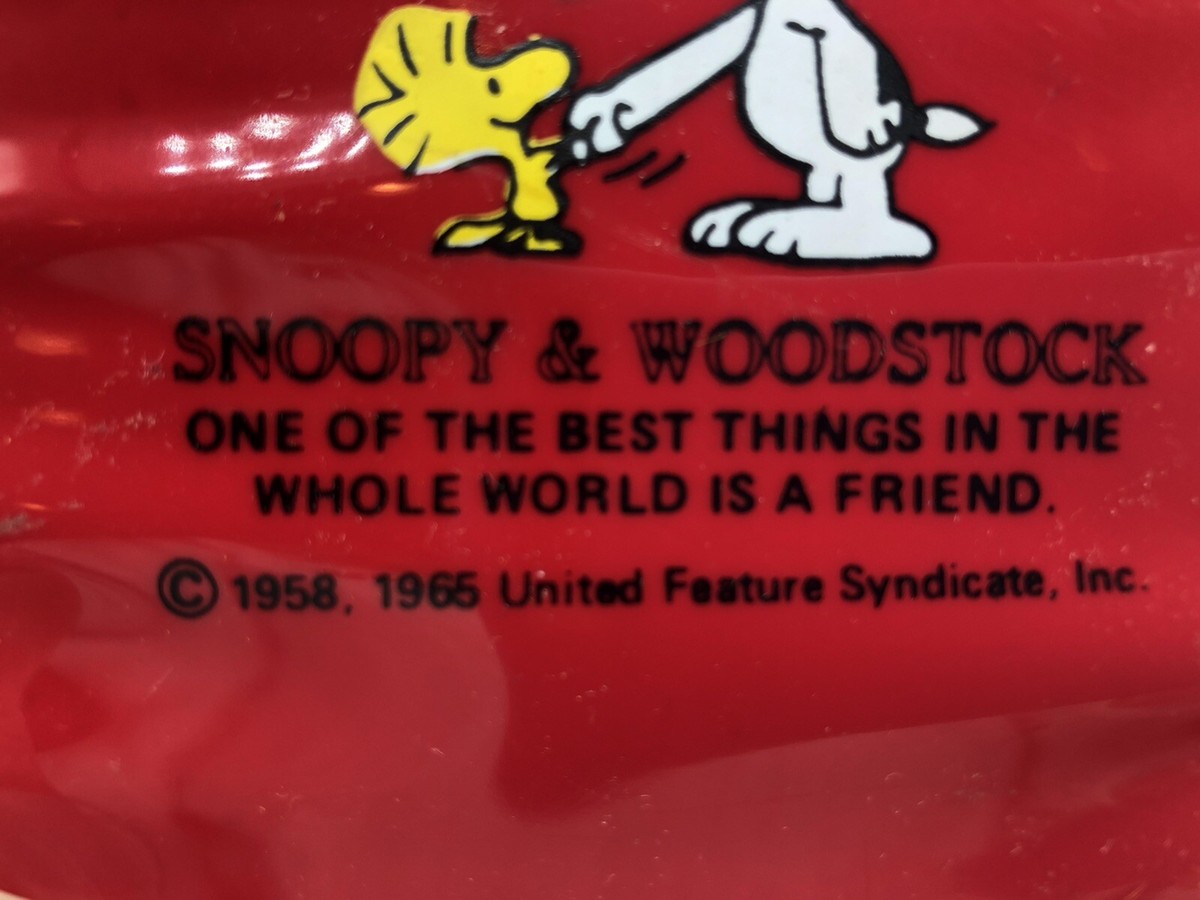 snoopy出品 Vintage Peanuts Snoopy And Woodstock 1965 Made in Hong Kong