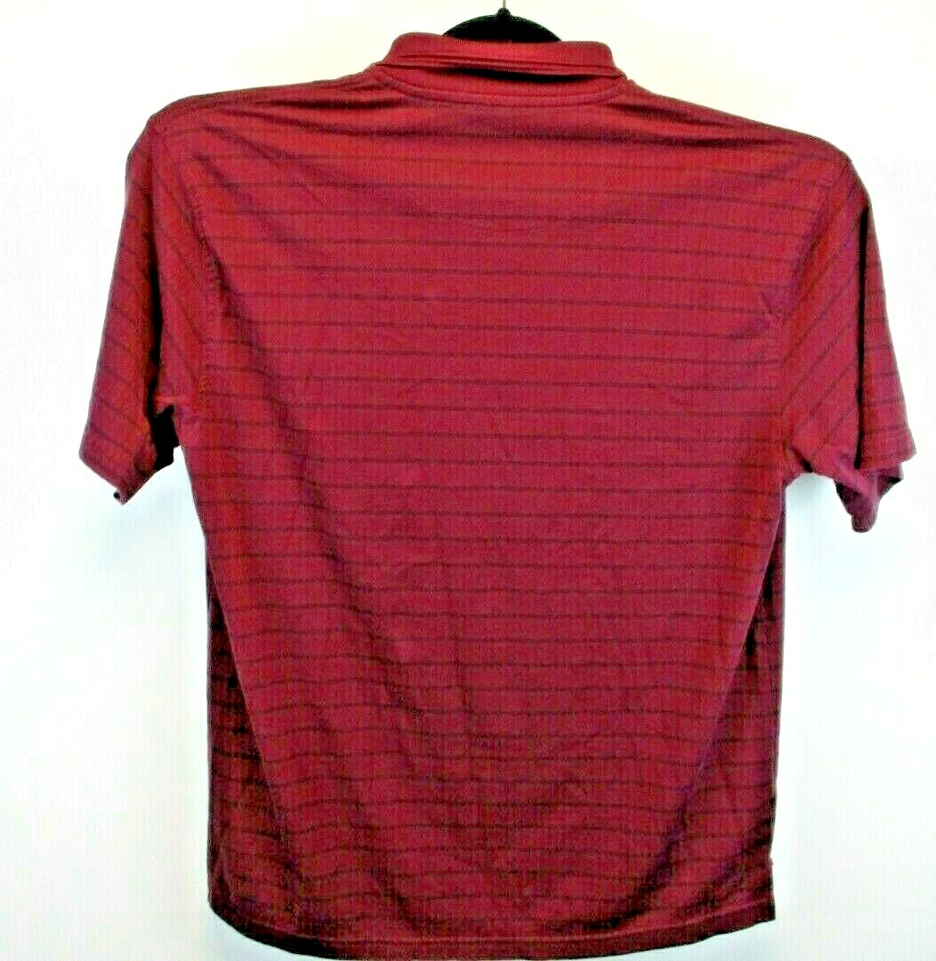 Grand Slam Golf Polo Shirt Men's XLarge Maroon with Black Stripes