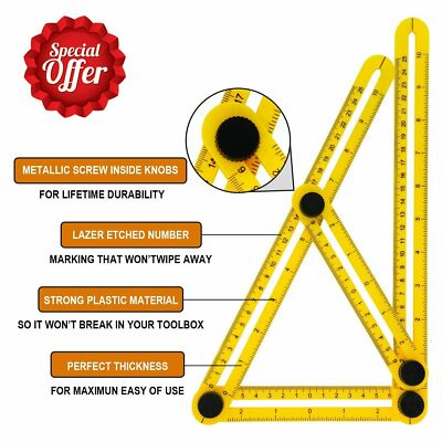 Amenitee Angle Layout Measuring Ruler Universal Angularizer, Free 3 Day Shipping