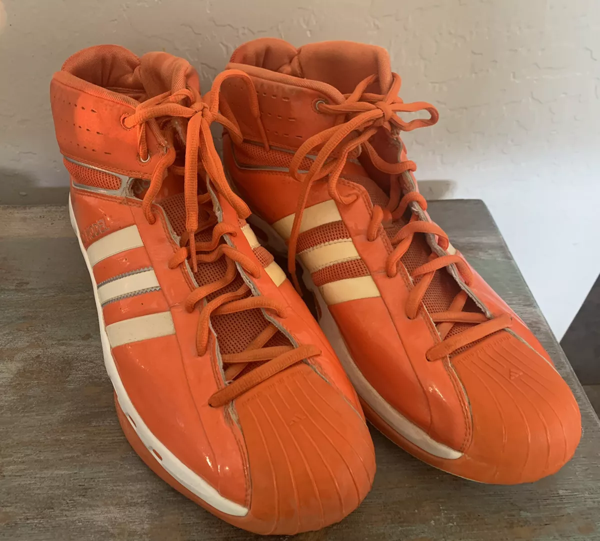 Vintage Adidas Mens Pro High Shoes Size 18 Orange/ | eBay