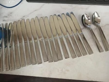 74 pieces US Airways First Class Silverware Stainless Flatware with flag emblem