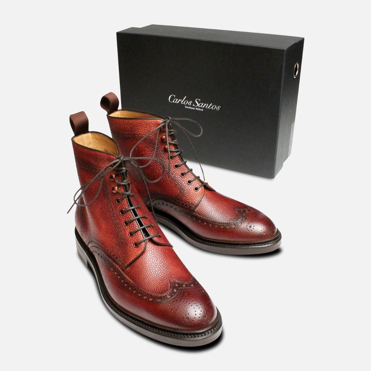 Oxblood Burgundy Carlos Santos Brogue 