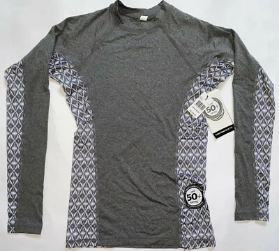 RIP CURL Women's Small Dark Grey UV Rashguard Long Sleeve Swim Surf TRESTLES New