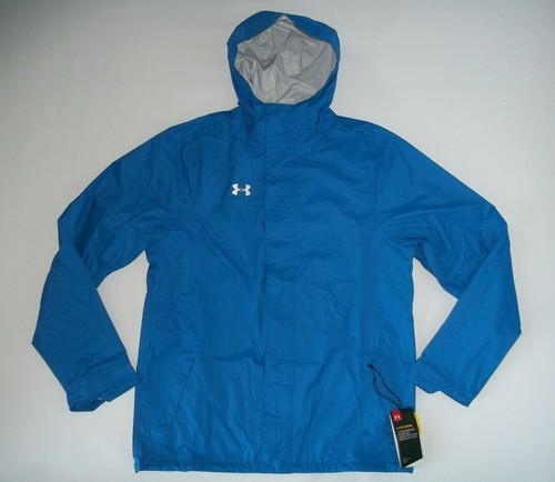 Under Armour UA Storm Waterproof Ace Blue Hooded Jacket Coat Mens Medium New