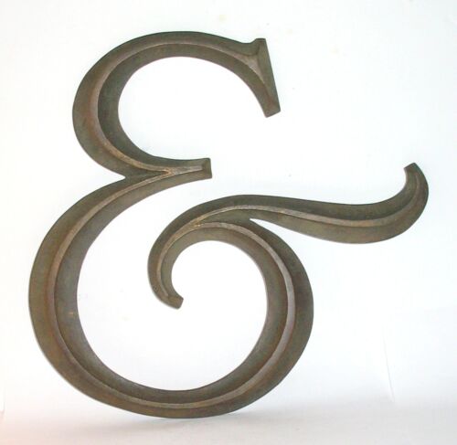 Antique cast brass Ampersand Sign Mercantile Industrial Steampunk Country store - Foto 1 di 4