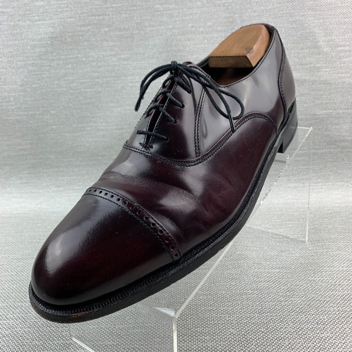 Florsheim Oxford Burgundy Leather Cap Round Toe Brogue Lace  display picture 2