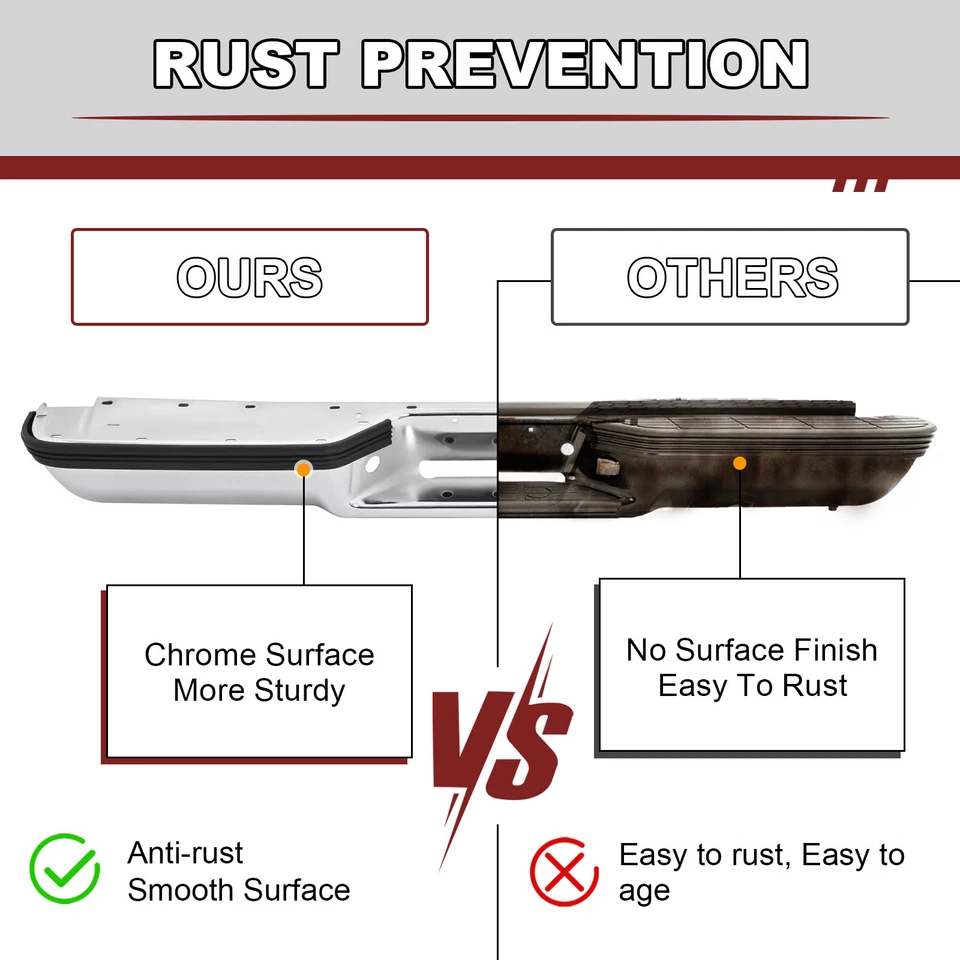 For Chevrolet GMC Suburban C1500 K1500 Fleetside 88-2000 Chrome Rear Step Bumper Foto 3 de 4