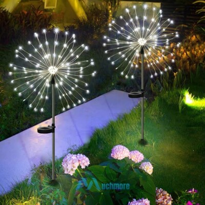 1/2/4X Garden Solar Firework Lights Outdoor Starburst Fairy Decor Lamp 200 LED