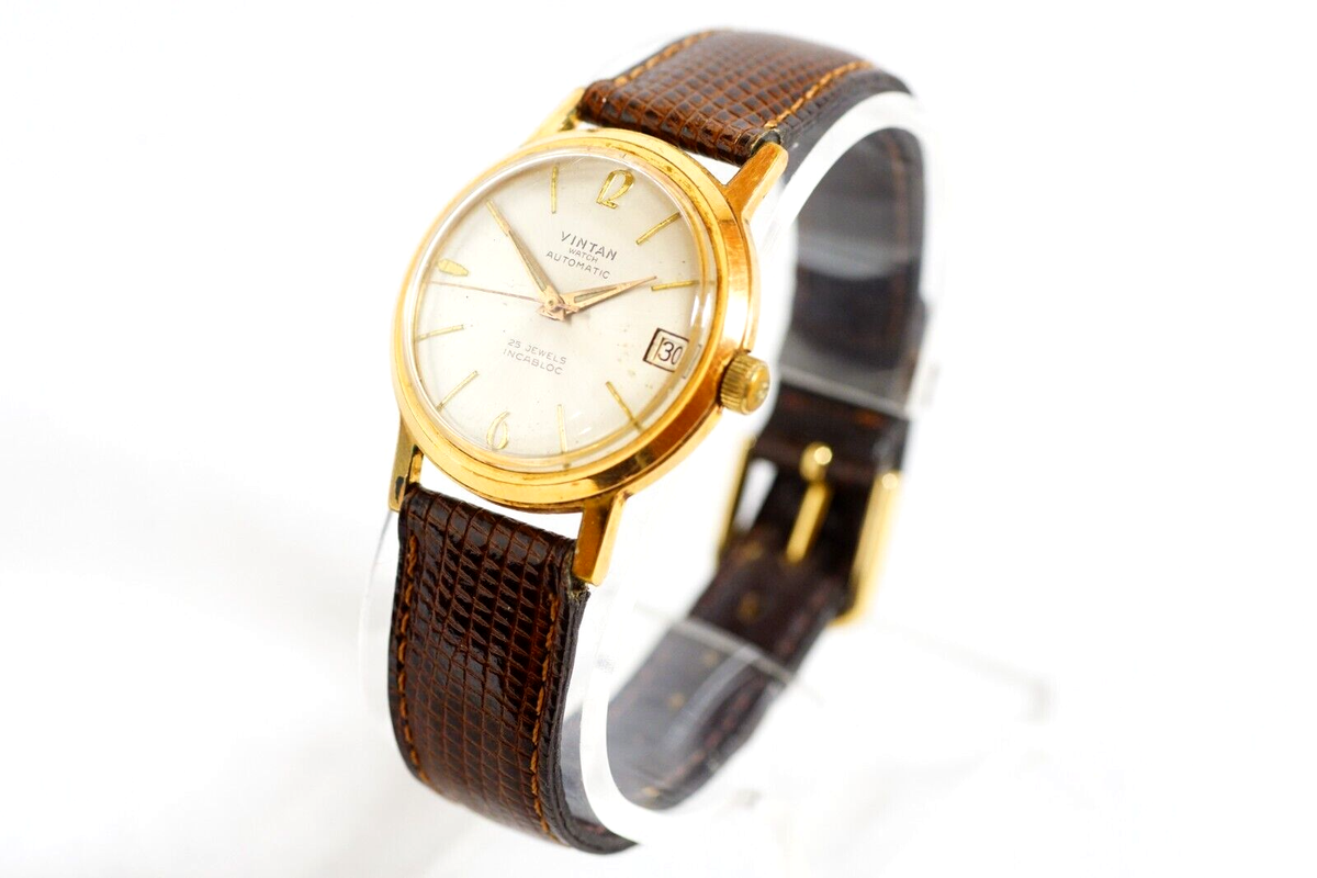 1950's Vintan Automatic Watch Felsa 4007N Swiss 25 Jewels Gold