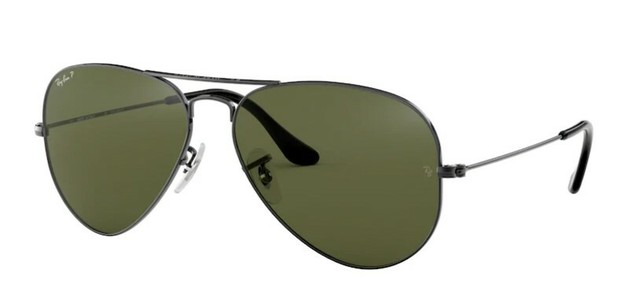 Ray Ban Aviator Polarized Rb3025 004 58 62mm Sunglasses Xl Large Gunmetal Green For Sale Online Ebay