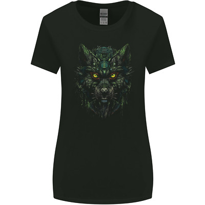Cyber Wolf Werwolf Lykan Damen Weiter Schnitt Maglietta