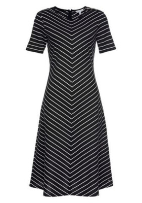 TOMMY HILFIGER PINSTRIPE F&F DRESS SS [GR. 34 ] DAMEN KLEID BLAU NEU & OVP