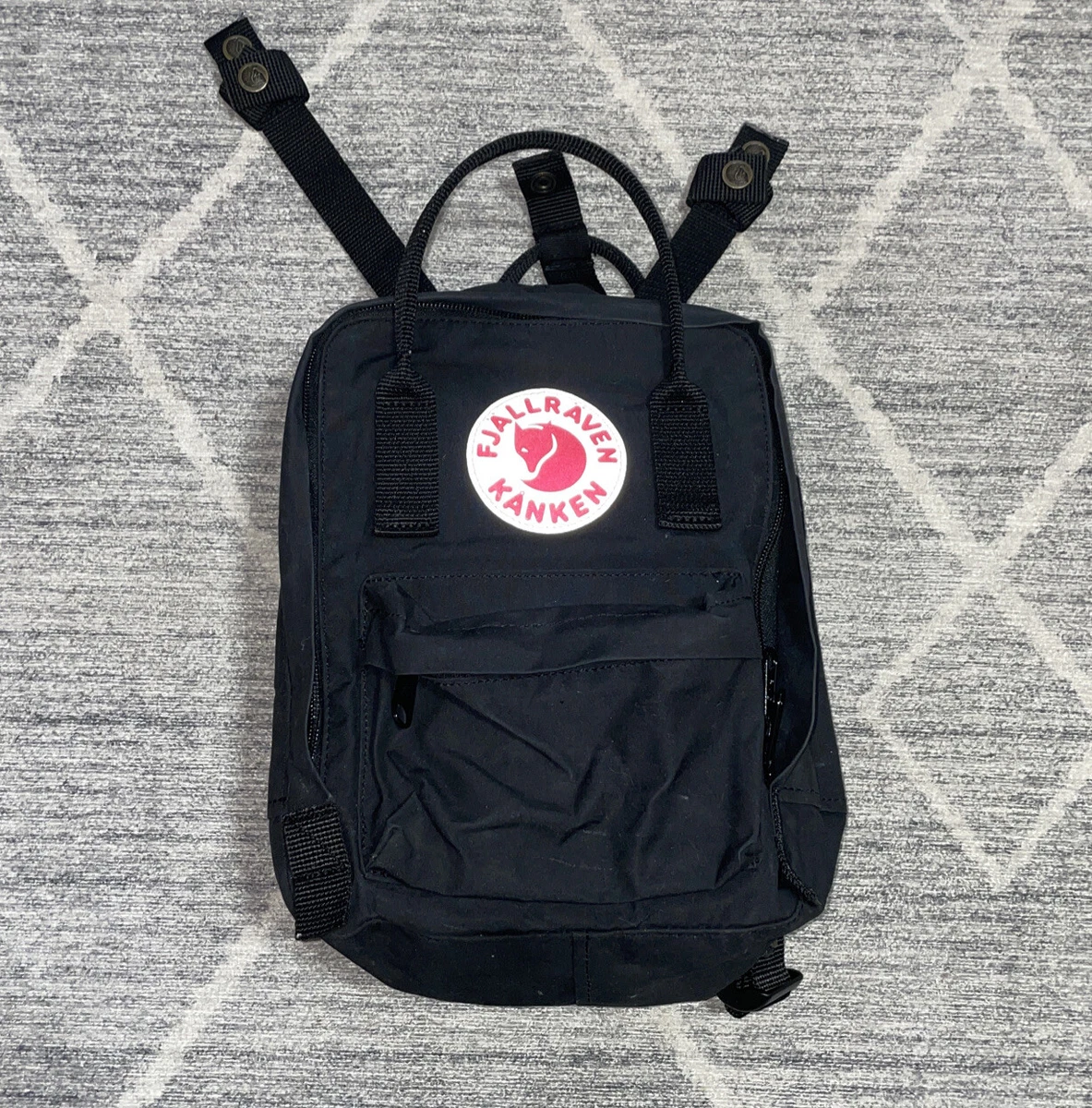 fjallraven kanken mini backpack kids 23561 black adjustable straps