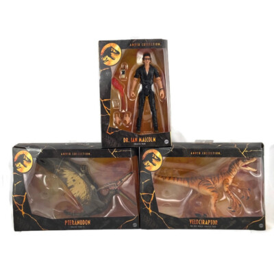 Jurassic World Ian Malcolm Velociraptor Pteranodon Park Amber