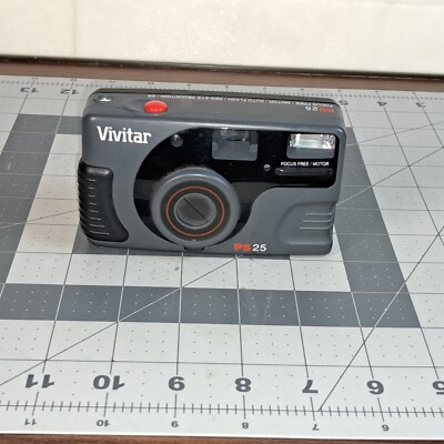 Vivitar PS-25 Point and Shoot 35mm Camera TESTED DX Red Eye Reduction Focus Free