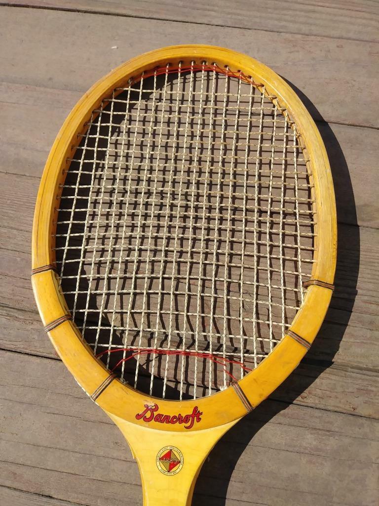 Raquette De Tennis Vintage Bancroft The Aussie – Bois – Grip 4 5/8″ – Avec Presse