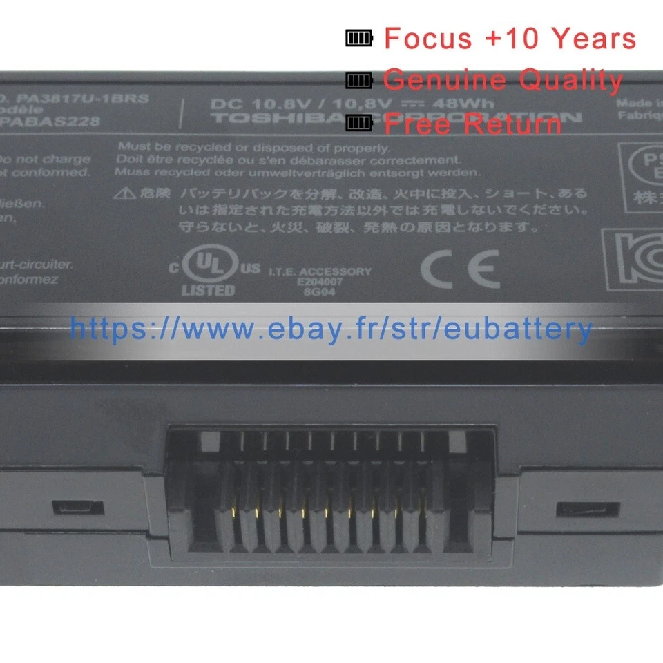 Authentique PABAS228 PABA5228 batterie pour Toshiba Satellite P770 C670D L670D - Photo 4/4