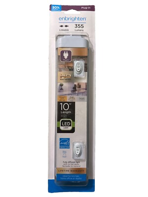 enbrighten 10-In 355-Lumen  LED LIGHT UNDER CABINET CLOSET KITCHEN Linkable Bar