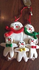 CHRISTMAS Gingerbread Cookie  FAMILY OF 5 ORNAMENT Xmas Tree Decoration  NEW