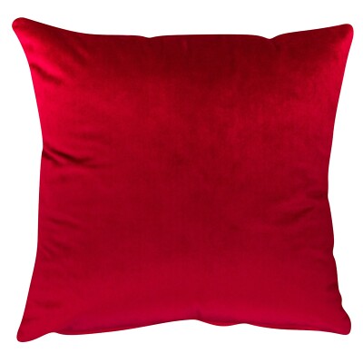 Bella Uni Samt Kissen. Knallrotes superweiches Samtchenille. 17x17'' Vierkant