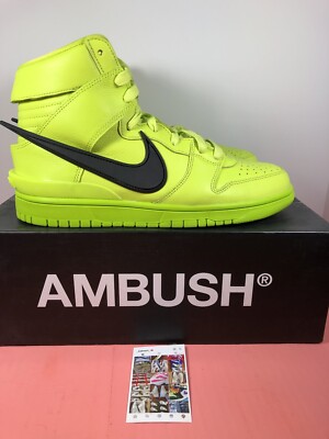 Size 8 - Nike Dunk High AMBUSH Flash Lime CU7544-300 | eBay