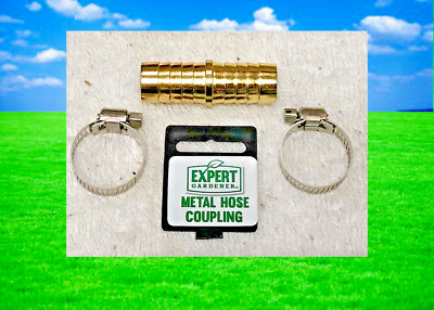 Garden Hose Repair Kit, For 5/8'' I.D. Hose, Brass Coupling, (2) Stainless Clamps
