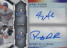 2011 Bowman Sterling Dual Autographs Refractors Jerry Sands/Rubby De La Rosa /99