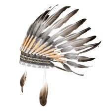 Indianer Kopfschmück Federhaube – Erwachsenengröße, Schwarz-weiß-rot, Aus Kunstfedern, Für Karneval & Mottopartys