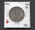 1920-Liberty Walking Half Dollar-VG