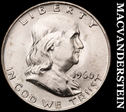 1960-D Franklin Half Dollar-Choice Gem Brilliant Unc ++++ No Reserve #G9847