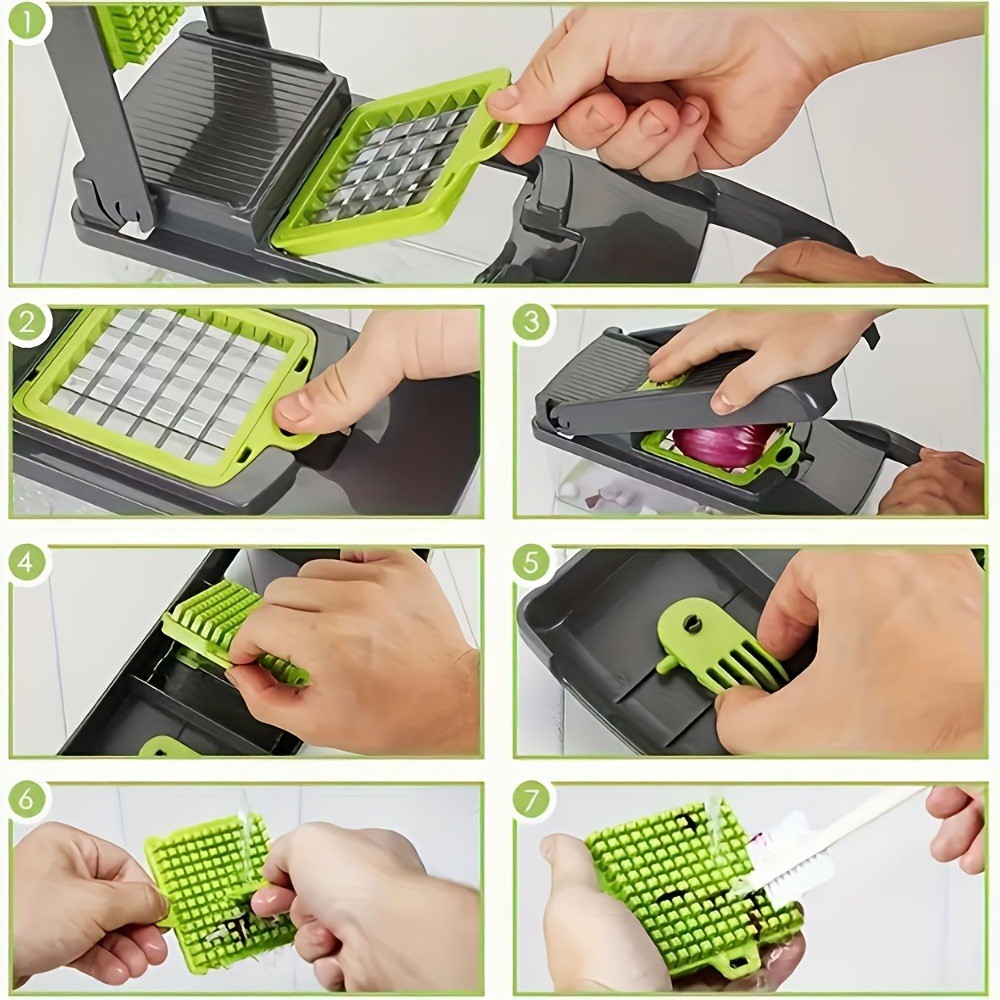 16in1 Vegetable Chopper with 8 Blades and Container - Essential Kitchen Tool USA thumbnail 7