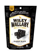 SIX BAGS Wiley Wallaby Black Australian Style Soft Licorice Candy 7.05 OZ