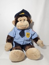 BUILD A BEAR Workshop Monkey Chimp Plush Stuffed Animal w/Police Outfit Sound
