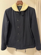APC Wool Deck Jacket Navy S Collared Boa Melton Vintage Men's Unisex