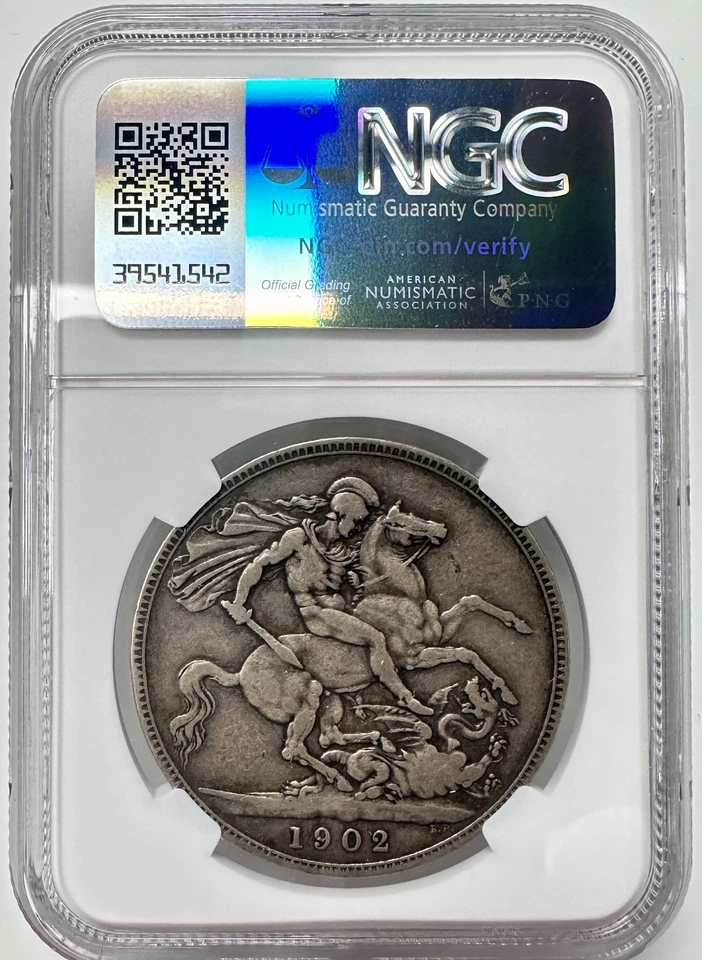 1902 年英国皇冠 F15 银 0.925 KM#803 EDWARD VII NGC — 第 2/2 张图片