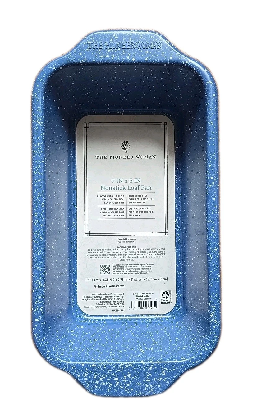 Pioneer Woman ~ 5" x 9" ~ DENIM (Blue) SPECKLE ~ Non-Stick ~ Loaf Pan
Opens in a new window or tab