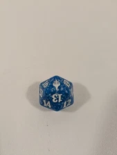 MTG d20 Spindown 20-sided Life Counter die dice Planeswalker Symbol Blue