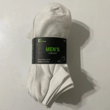 Orly Men's Shoe Size 6-12 Black Gray White 12 Pack Low Cut Socks NWT